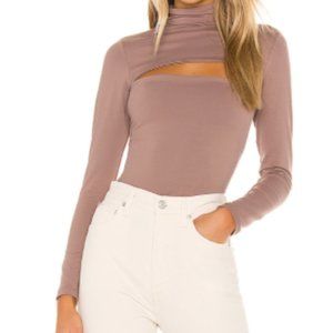 Susana Monaco Mock Neck Slash Top - Size XS